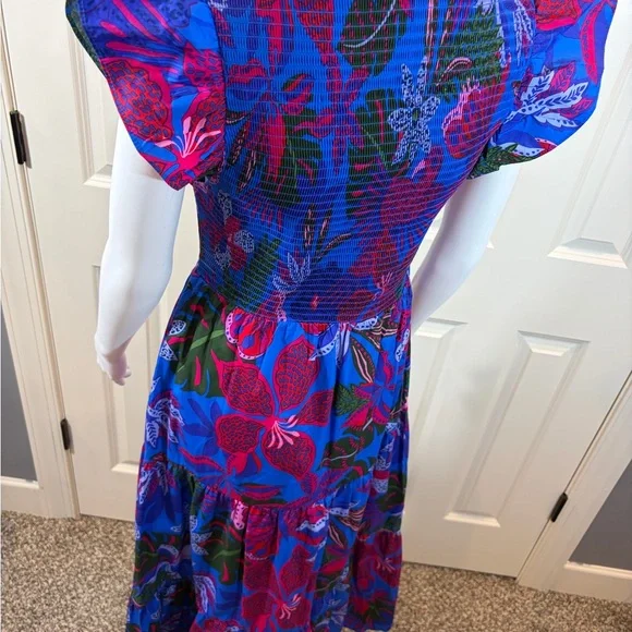 Sugarlips Vibrant Blue and Pink Floral Maxi Dress - Picture 7 of 8